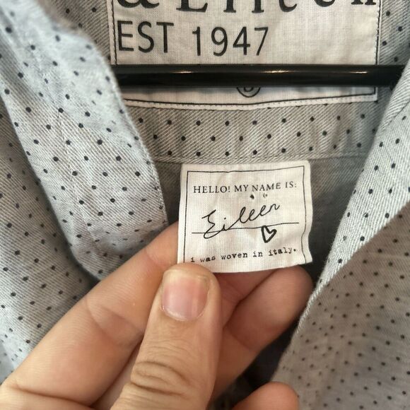 Frank & Eileen Gray Cotton Eileen Button Front Blouse Womens Size Small - Picture 4 of 9